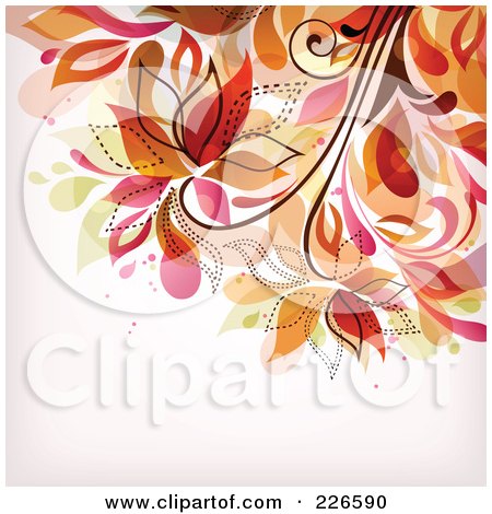 Royalty-Free (RF) Clipart Illustration of a Grungy Floral Background - 5 by OnFocusMedia