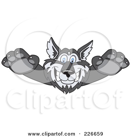 Royalty-Free (RF) Clipart Illustration of a Husky School Mascot Lurching Forward by Toons4Biz