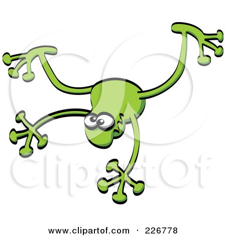 Royalty-Free (RF) Clipart Illustration of a Goofy Green Frog by Zooco