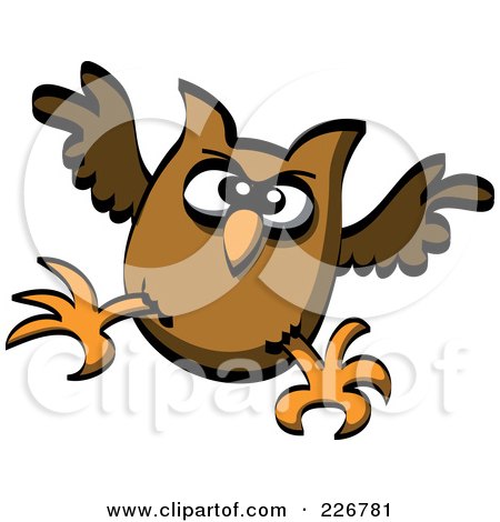 Royalty-Free (RF) Clipart Illustration of a Crazy Witch Owl by Zooco