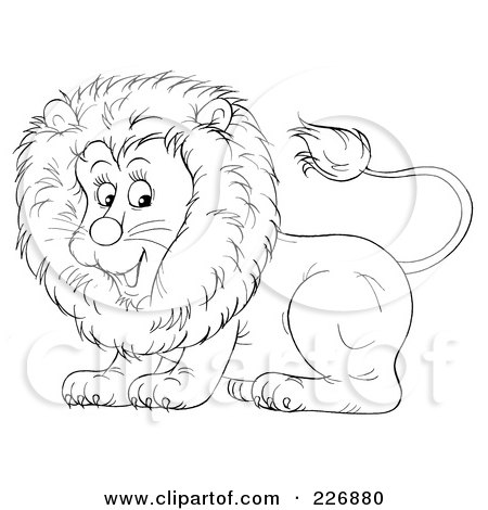 Coloring Page Outline Of A Cute Lion Posters, Art Prints by - Interior ...
