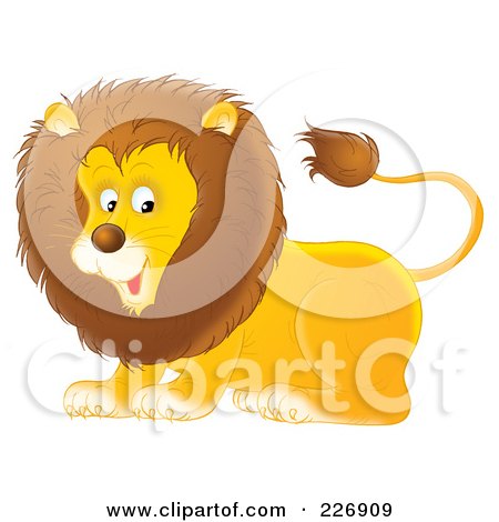 Royalty-Free (RF) Clipart Illustration of a Cute Lion by Alex Bannykh