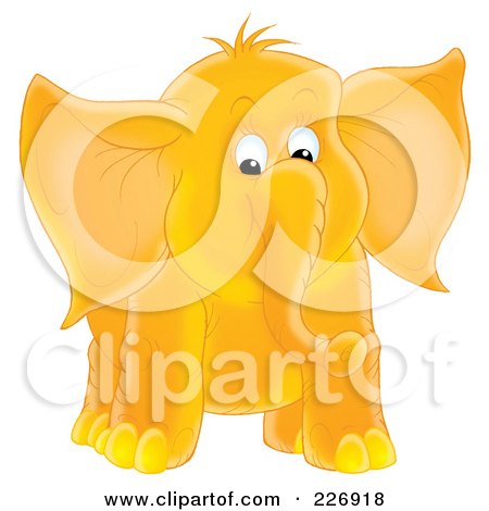 Royalty-Free (RF) Clipart Illustration of an Airbrushed Cute Chubby Yellow Elephant by Alex Bannykh