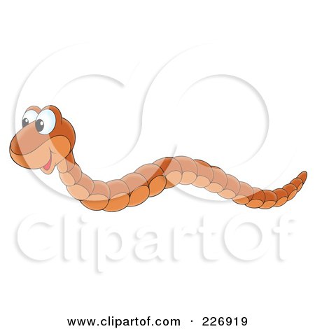 Royalty-Free (RF) Clipart Illustration of a Cute Brown Snake by Alex Bannykh