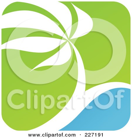 Royalty-Free (RF) Clipart Illustration of a Green, Blue And White Botanical Logo Icon - 11 by elena