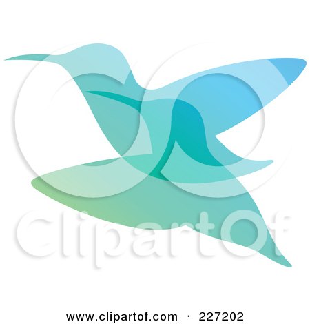 Royalty-Free (RF) Clipart Illustration of a Gradient Hummingbird Overlay Logo Icon - 2 by elena