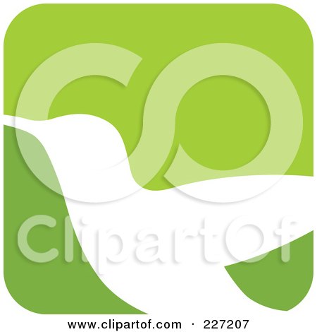 Royalty-Free (RF) Clipart Illustration of a Green And White Hummingbird Logo Icon - 3 by elena