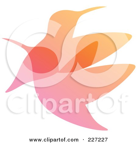 Royalty-Free (RF) Clipart Illustration of a Gradient Hummingbird Overlay Logo Icon - 1 by elena