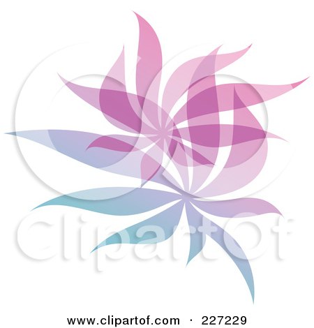Royalty-Free (RF) Clipart Illustration of a Gradient Leaf Overlay Logo Icon - 1 by elena
