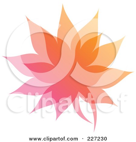 Royalty-Free (RF) Clipart Illustration of a Gradient Leaf Overlay Logo Icon - 6 by elena