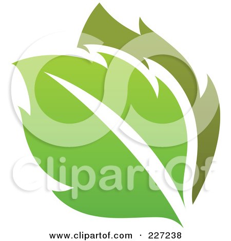 Royalty-Free (RF) Clipart Illustration of a Green Leaf Logo Icon - 3 by elena