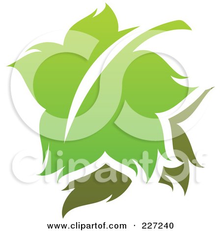 Royalty-Free (RF) Clipart Illustration of a Green Leaf Logo Icon - 14 by elena