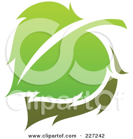 Royalty-Free (RF) Clipart Illustration of a Green Leaf Logo Icon - 6 by elena