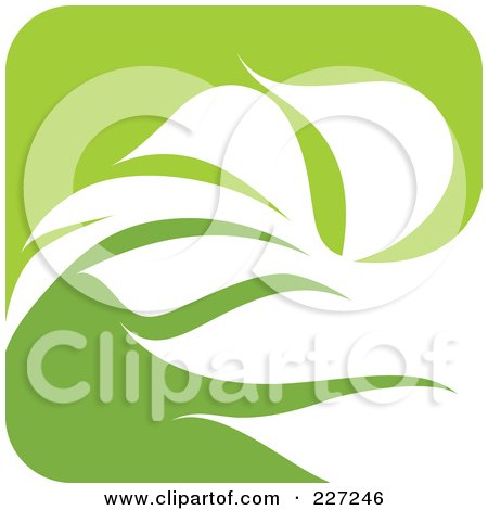 Royalty-Free (RF) Clipart Illustration of a Green And White Nature Leaf Logo Icon - 4 by elena