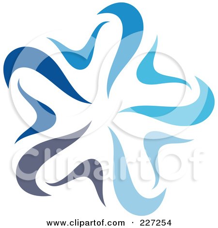 Royalty-Free (RF) Clipart Illustration of an Abstract Blue Star Logo Icon - 13 by elena