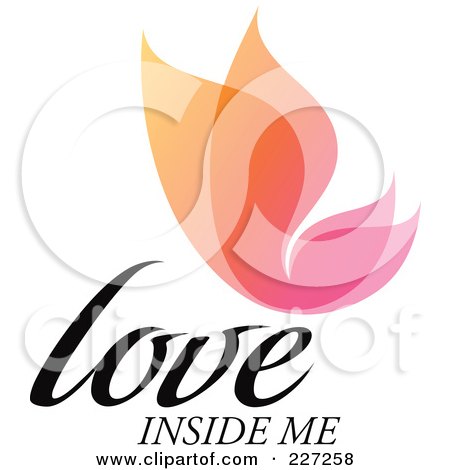 Royalty-Free (RF) Clipart Illustration of a Colorful Love Inside Me Overlay Butterfly Logo by elena