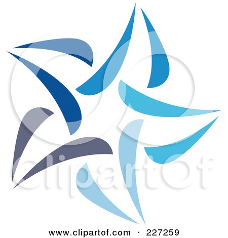Royalty-Free (RF) Clipart Illustration of an Abstract Blue Star Logo Icon - 11 by elena