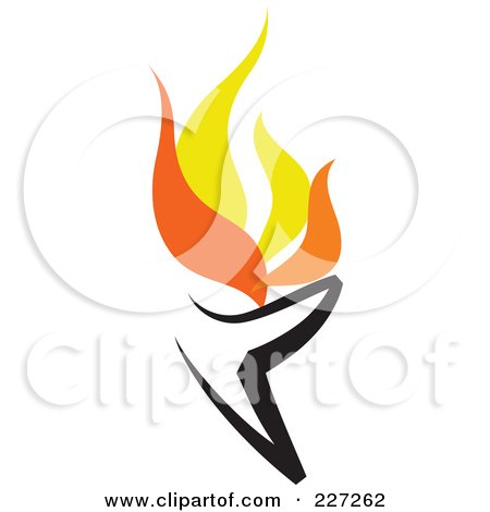 Royalty-Free (RF) Clipart Illustration of a Flaming Burner Logo by elena