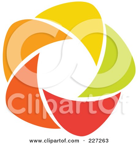 Royalty-Free (RF) Clipart Illustration of an Abstract Orange, Green, Red And Yellow Star Logo Icon - 8 by elena