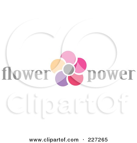 Royalty-Free (RF) Clipart Illustration of a Flower Power Logo by elena