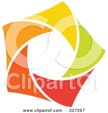 Royalty-Free (RF) Clipart Illustration of an Abstract Orange, Green, Red And Yellow Star Logo Icon - 2 by elena