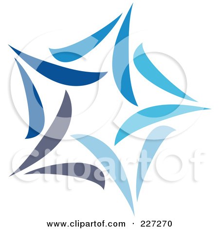 Royalty-Free (RF) Clipart Illustration of an Abstract Blue Star Logo Icon - 5 by elena