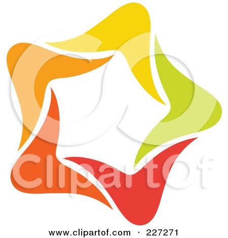 Royalty-Free (RF) Clipart Illustration of an Abstract Orange, Green, Red And Yellow Star Logo Icon - 12 by elena
