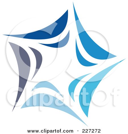 Royalty-Free (RF) Clipart Illustration of an Abstract Blue Star Logo Icon - 2 by elena
