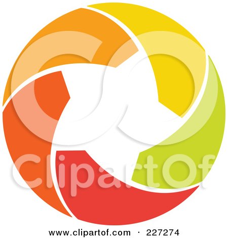 Royalty-Free (RF) Clipart Illustration of an Abstract Orange, Green, Red And Yellow Star Logo Icon - 14 by elena