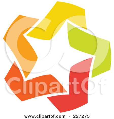Royalty-Free (RF) Clipart Illustration of an Abstract Orange, Green, Red And Yellow Star Logo Icon - 5 by elena