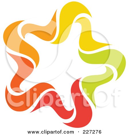 Royalty-Free (RF) Clipart Illustration of an Abstract Orange, Green, Red And Yellow Star Logo Icon - 15 by elena