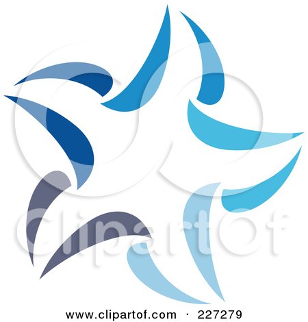 Royalty-Free (RF) Clipart Illustration of an Abstract Blue Star Logo Icon - 14 by elena