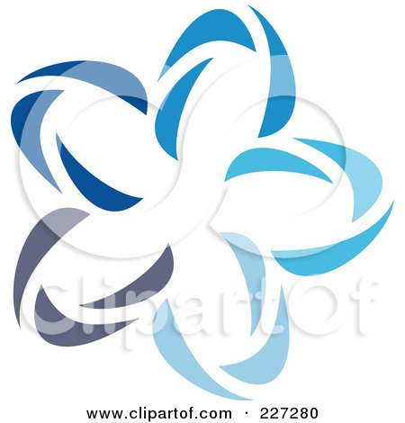 Royalty-Free (RF) Clipart Illustration of an Abstract Blue Star Logo Icon - 15 by elena