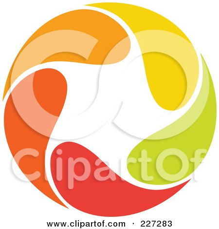Royalty-Free (RF) Clipart Illustration of an Abstract Orange, Green, Red And Yellow Star Logo Icon - 16 by elena