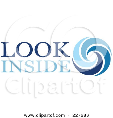 Royalty-Free (RF) Clipart Illustration of a Blue Look Inside Logo by elena