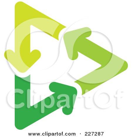 Royalty-Free (RF) Clipart Illustration of a Green Recycle Arrow Logo by elena