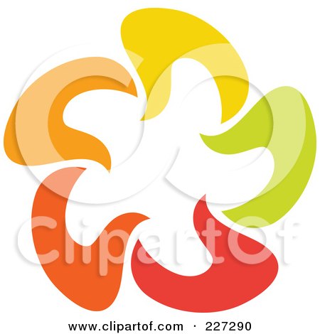 Royalty-Free (RF) Clipart Illustration of an Abstract Orange, Green, Red And Yellow Star Logo Icon - 13 by elena