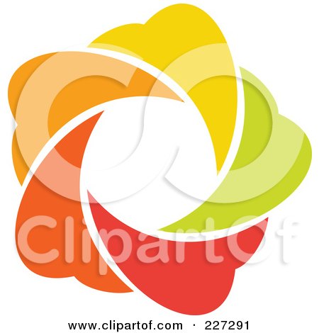 Royalty-Free (RF) Clipart Illustration of an Abstract Orange, Green, Red And Yellow Star Logo Icon - 6 by elena