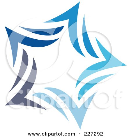 Royalty-Free (RF) Clipart Illustration of an Abstract Blue Star Logo Icon - 10 by elena