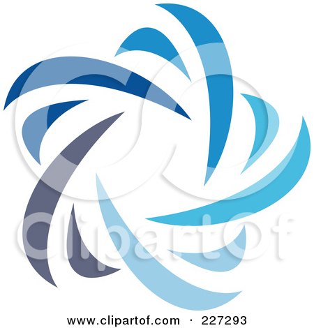 Royalty-Free (RF) Clipart Illustration of an Abstract Blue Star Logo Icon - 1 by elena