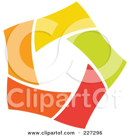 Royalty-Free (RF) Clipart Illustration of an Abstract Orange, Green, Red And Yellow Star Logo Icon - 4 by elena
