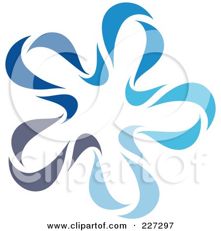 Royalty-Free (RF) Clipart Illustration of an Abstract Blue Star Logo Icon - 6 by elena