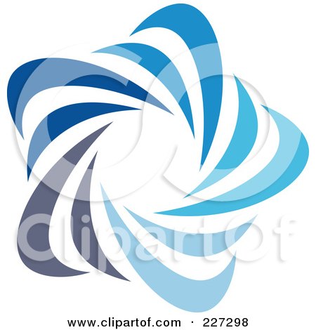 Royalty-Free (RF) Clipart Illustration of an Abstract Blue Star Logo Icon - 3 by elena