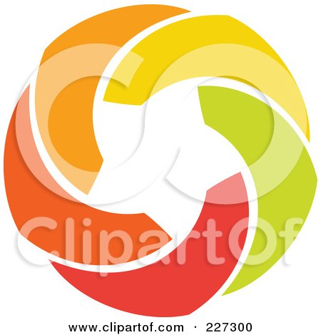 Royalty-Free (RF) Clipart Illustration of an Abstract Orange, Green, Red And Yellow Star Logo Icon - 11 by elena