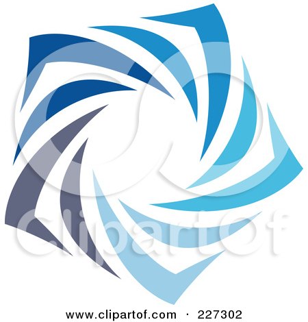 Royalty-Free (RF) Clipart Illustration of an Abstract Blue Star Logo Icon - 8 by elena
