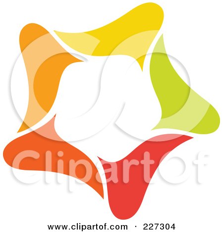 Royalty-Free (RF) Clipart Illustration of an Abstract Orange, Green, Red And Yellow Star Logo Icon - 10 by elena