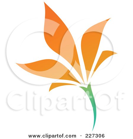 Royalty-Free (RF) Clipart Illustration of an Orange Flower Logo Icon - 8 by elena