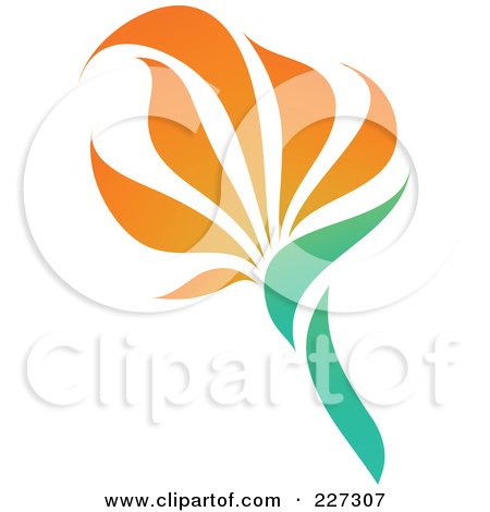Royalty-Free (RF) Clipart Illustration of an Orange Flower Logo Icon - 2 by elena