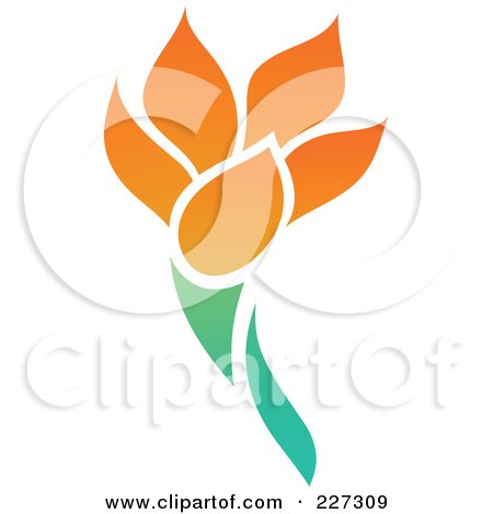 Royalty-Free (RF) Clipart Illustration of an Orange Flower Logo Icon - 3 by elena