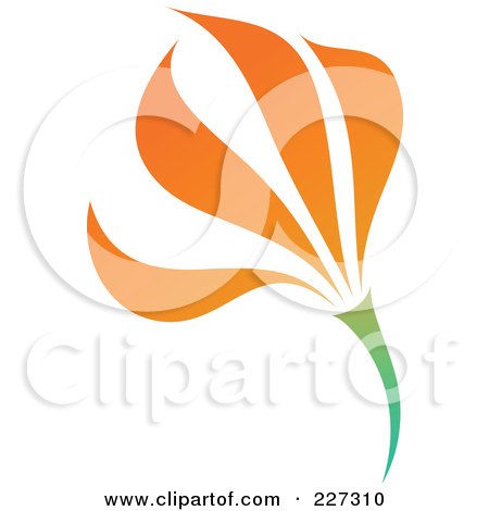 Royalty-Free (RF) Clipart Illustration of an Orange Flower Logo Icon - 5 by elena
